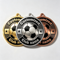 Médailles de football personnalisées en or, argent et bronze, médailles de récompense en métal avec logo, trophée de compétition sportive pour les événements de club de football