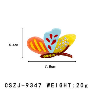 YIYI 7.8cm épissage papillon Animal griffe pince bâton <span class=keywords><strong>strass</strong></span> acétate <span class=keywords><strong>cheveux</strong></span> griffe personnalisé haute qualité pince à <span class=keywords><strong>cheveux</strong></span> pour fille - Product Image 2