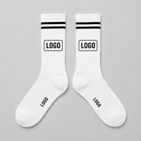 Chaussettes personnalisées avec logo par transfert thermique, chaussettes de sport OEM ODM, chaussettes décontractées streetwear en gros à faible MOQ