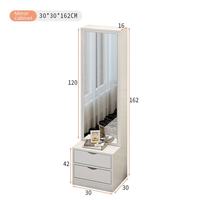 Coiffeuse moderne blanche en MDF avec éclairage LED, miroir pleine longueur, plateau coulissant, étagères dissimulées et tiroirs pour chambre à coucher