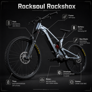 Bicicleta De Montanha Eletrica/bicicleta De Montanha <span class=keywords><strong>DH</strong></span> Ebike VPP Bafang 250-750W 48V15Ah AL Frame - Product Image 6