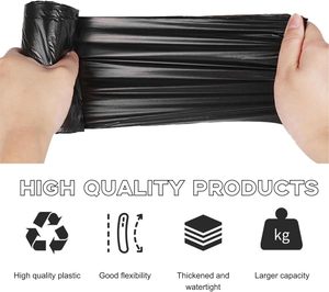 5 Rolls 100Pcs Vest Style <b>Disposable</b> Garbage Bags, Plastic Rubbish Bags for Household & Kitchen Waste Trash Storage - Product Image 2