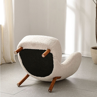 Fauteuil individuel haut dossier en laine d'agneau personnalisé, confortable, en tissu, pour la maison, l'appartement, l'hôtel, le salon