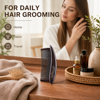 Peigne en bois d'ibériol africain en gros avec incrustation de fil de cuivre, peigne de poche en bois fait main pour salon, voyage, coffrets cadeaux de toilettage