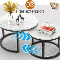 Table basse moderne minimaliste créative en deux parties, en MDF et fer, multifonctionnelle, légère, pour le salon