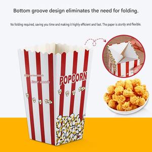 Boîte à popcorn carrée en papier pliable avec logo personnalisé, pour fêtes et cinéma - Product Image 1
