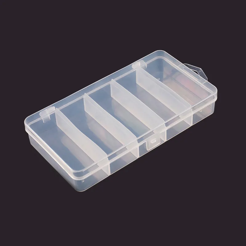 DN PP plastic multifunction clear storage case 5 compartments fishing tackle box accessory organizer fish lure bait boxes