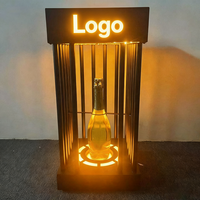 Présentoir de bouteille de champagne personnalisé avec logo, cage à bouteille VIP avec éclairage LED pour boîte de nuit, bar lounge, fête