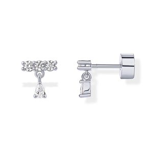 Boucles d'oreilles pendantes miniatures PAVOI en or jaune 14 carats plaqué or, à dos plat, pour femmes |   Boucles d'oreilles délicates pour le cartilage |   Piercing Helix - Product Image 3