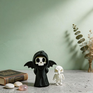 Statue de la Mort gothique sombre imprimée en 3D avec pupitre et livre, décoration de table pour la maison, cadeau promotionnel de Noël - Product Image 5