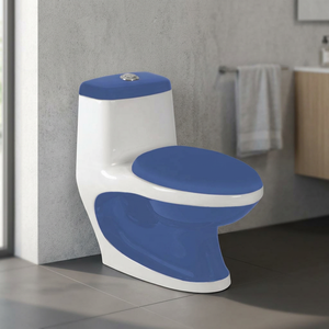 Cally Model Red Designer Commode Double Color Shining Luxury Ceramic Washdown Black One Piece Toilet - Product Image 3