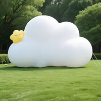 Décoration de fête, ballon nuage gonflable personnalisé, modèle publicitaire géant blanc, éclairé par LED, 10-12 pieds