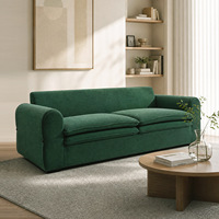 Ensemble de canapés inclinables en tissu style crème nordique pour salon, canapé moderne minimaliste en forme de nuage, style Wabi-Sabi