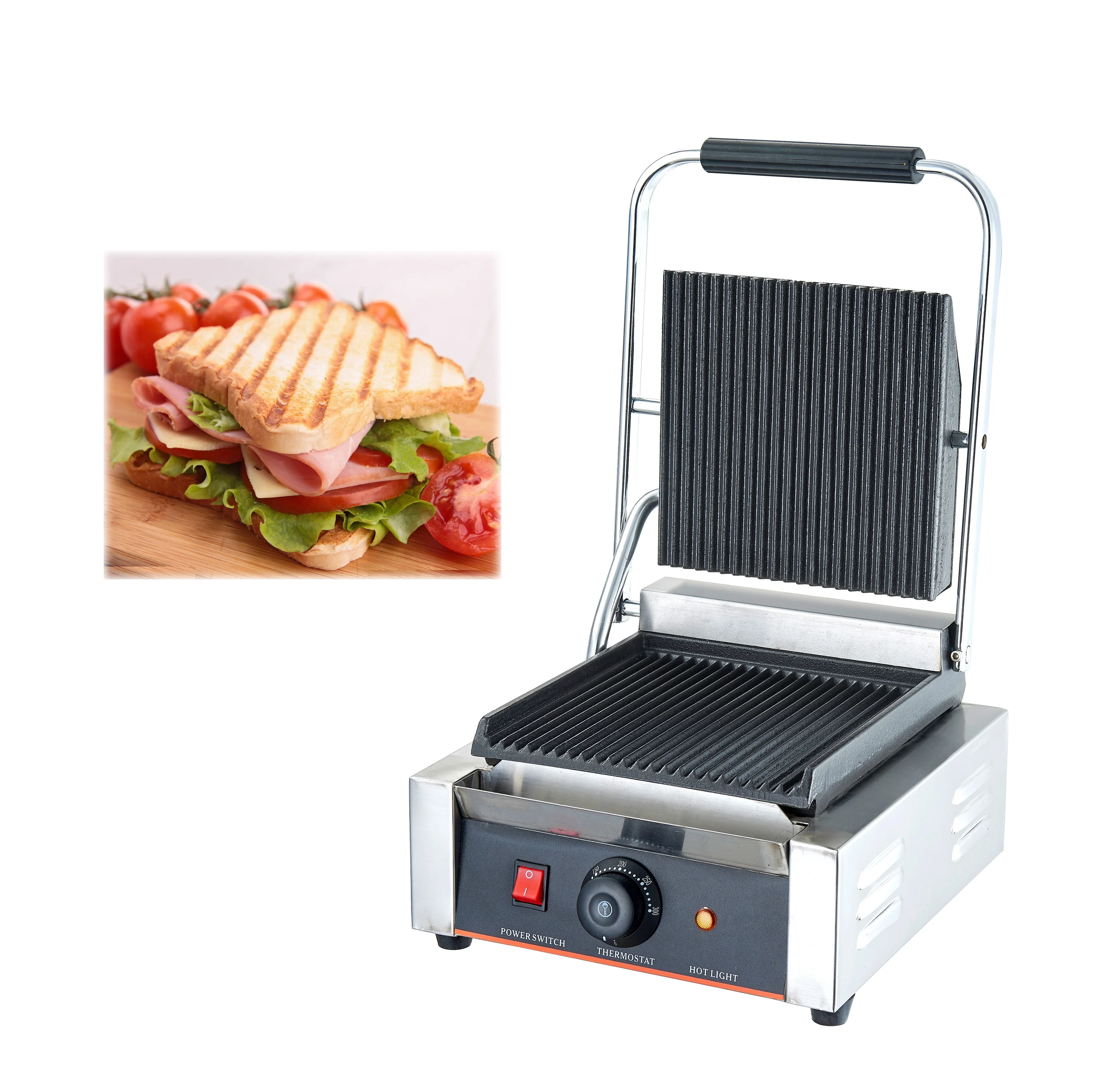 commercial panini griller high quality sandwich Stainless Steel panini grill non-stick pan