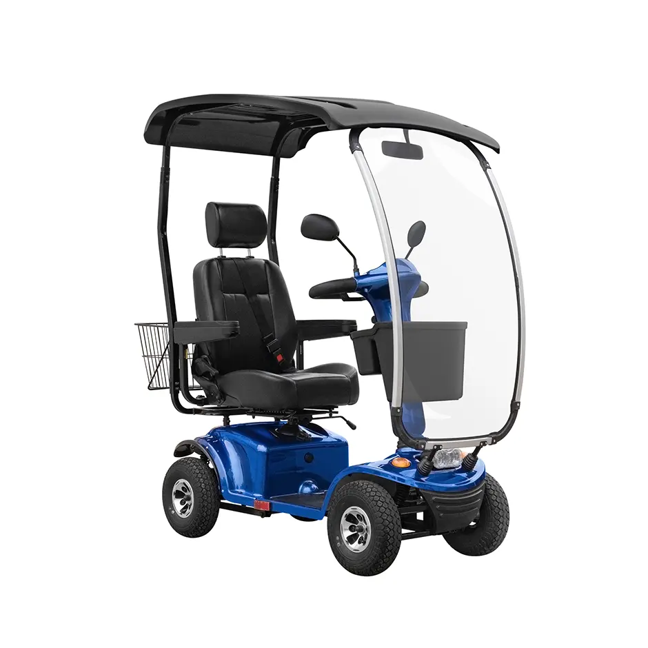 Big/Midsize Single Seat 4 Wheel Handicap Scootmobielen Met Dak Voor Ouderen