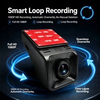Caméra embarquée WiFi 1080P avec écran LCD, grand angle 150°, F1.8, enregistrement en boucle, surveillance de stationnement, vision nocturne, contrôle par application, DVR automobile