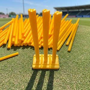 Kit de stumps de cricket en PVC de qualité supérieure, légers, doublement cousus, robustes, avec fermeture à boucle, remplissage plastique pour l'extérieur - Product Image 4