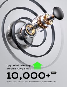 LISEN universale retrattile tipo C a tipo C cavo dati 2 Pack 60W nero per telefono - Product Image 6