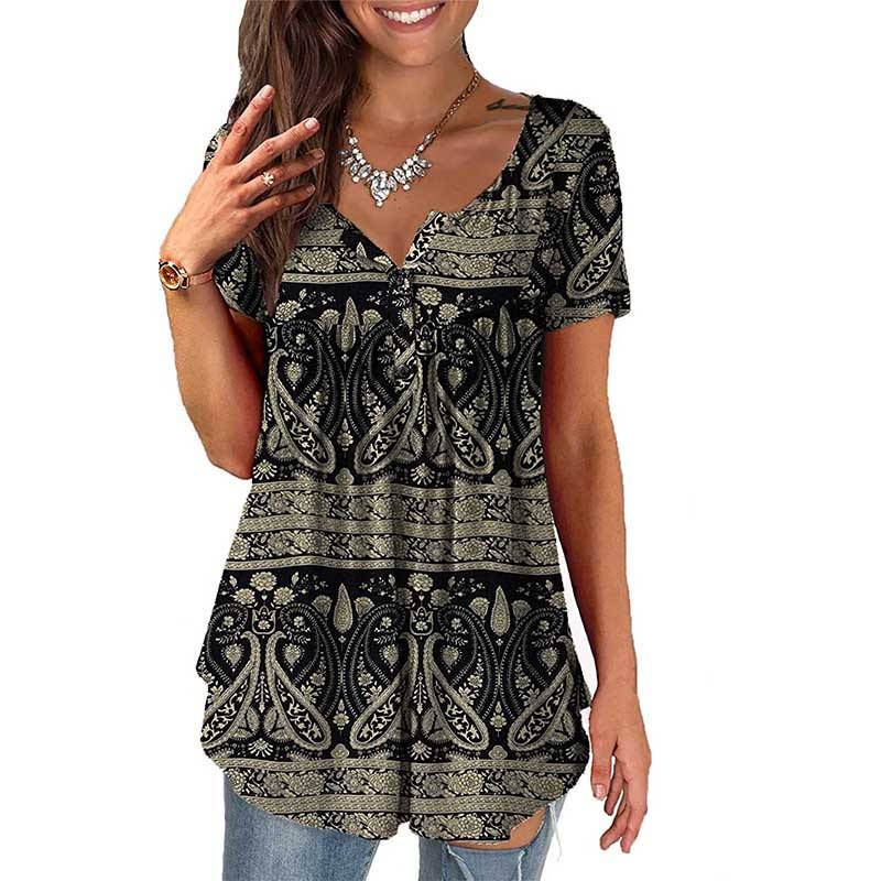 Black Ladies floral shirts tops blouses