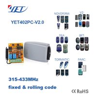 YET Récepteur universel 433mhz à code ouvert à deux canaux pour YET402PC-V2.0 d'ouvre-porte de garage