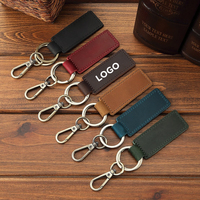 Porte-clés en cuir véritable pour clés de voiture, breloque gravée anti-perte pour un usage quotidien