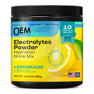 Poudre de boisson électrolytique au citron sans sucre, supplément d'hydratation, électrolytes avec sodium, potassium, magnésium, calcium, boisson sportive - Product Image 1