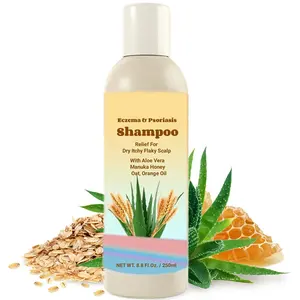 Suave Calmante Alívio Natural Eczema Psoríase Rosácea Cuidados Shampoo Para Seco Itchy Flaky Scalp Manuka Mel Lavagem de cabelo aveia