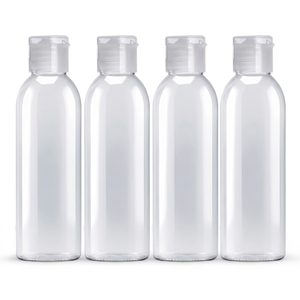 Petite bouteille vide en PET pour gel douche ou lotion, avec bouchon à vis et impression UV dorée, pour usage hôtelier - Product Image 1