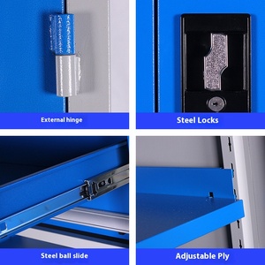 Muebles de Oficina de Acero, Gabinete de Almacenamiento Resistente de Doble Puerta para Taller de Reparación de Automóviles, Piezas de Acero Reforzadas - Product Image 5