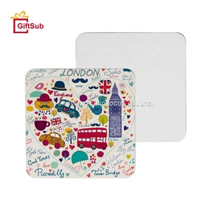Custom Print 90*90*4mm Heat Transfer Sublimation Wooden MDF Cup Mat Holder Novelty Design Blank Car Cup Wood Coasters Cork