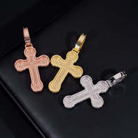 Luxe Fine Hip Hop Bijoux Glacé VVS Moissanite 925 En Argent Sterling Croix Forme Conception Charme Pendentif pour Hommes Rappeur Cadeaux
