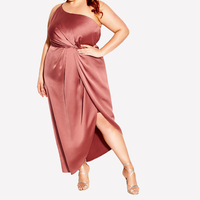 Fabricant de vêtements sur mesure à faible MOQ – Robes de cocktail asymétriques en satin drapé et froncé à une épaule, grandes tailles, pour demoiselles d'honneur