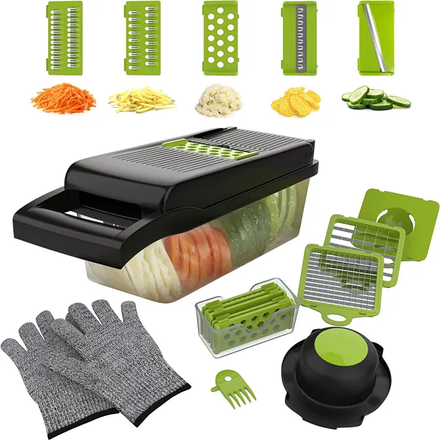 14 in 1 Mandoline Gemüses ch neider Gemüse hacker Cutter Dicer Julienne Reibe Cutter Für Zwiebel Knoblauch Karotten Kartoffel salat