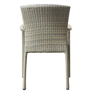Bianco moderno Patio <span class=keywords><strong>vimini</strong></span> 5 pezzi Set da pranzo mobili giardino esterno portico in alluminio Rattan tavolo e 4 posti sedie - Product Image 5