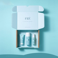 Boîte d'expédition personnalisée en carton ondulé rigide avec doublure violette gaufrée pour l'emballage de crèmes pour le visage, vente en gros de produits de beauté