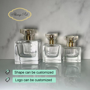 Shiningpak biểu tượng tùy chỉnh sang trọng rõ ràng chai nước hoa thủy tinh rỗng phẳng thiết kế vuông với 15mm Kích thước cổ và bơm phun con dấu - Product Image 2