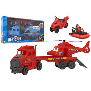 Camion de police/pompiers avec véhicules/2 personnes/accessoires - Product Image 1