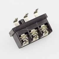 Borne de connexion à vis pour amplificateur de voiture, prise d'alimentation biseautée 3P transparente en alliage de zinc nickelé
