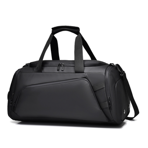 Bolsa de Lona Impermeable Negra, Bolsa de Viaje y Deporte de Gran Capacidad con Compartimento para Zapatos, Mochila Plegable - Product Image 1
