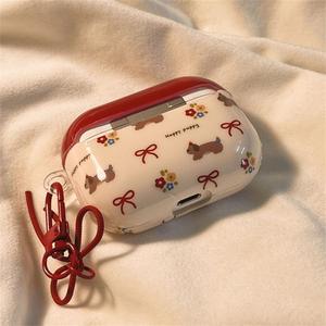 BP070 Funda Protectora para Auriculares <span class=keywords><strong>AirPods</strong></span> <span class=keywords><strong>Pro</strong></span> de <span class=keywords><strong>1</strong></span>ª, 2ª, 3ª y 4ª <span class=keywords><strong>Generación</strong></span>, Estilo Coreano con Lazo y Corazón, para Mujeres - Product Image 1