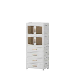 Mới Hữu Ích Phòng Khách Đơn Giản Áo Móc Áo Giá Nhựa Gấp Tủ Với Ngăn Kéo - Product Image 2