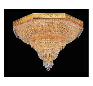 פופולרי עיצוב זהב מקורה גדול קריסטל תקרת אור אימפריה סומק הר קריסטל תאורה לאהוב חדר זהב קישוט מנורה