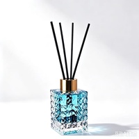 Diffuseur de parfum d'intérieur sans flamme à motif diamant carré gaufré, senteurs d'huiles essentielles fraîches et longue durée, aromathérapie