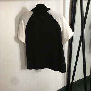 Ensemble de vêtements de luxe pour créateurs, t-shirt à manches courtes color-block avec lettrage brodé floqué, pantalon décontracté - Product Image 5