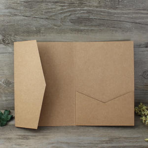 Sobre triple de bolsillo Kraft personalizado al por mayor para tarjetas de felicitación de <span class=keywords><strong>invitación</strong></span> de boda - Product Image 1