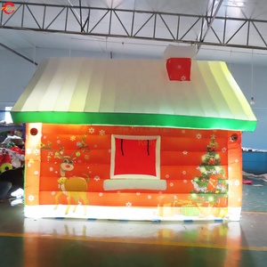 Maison de Noël gonflable <span class=keywords><strong>TH</strong></span> 4x3x3 avec souffleur et accessoires, tente de jeu gonflable multicolore facile à monter, labyrinthe de Noël - Product Image 6