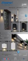 Lampes murales LED GU10 IP65, design moderne, matériau PC, forme carrée, noir/blanc, montage en surface, utilisation extérieure