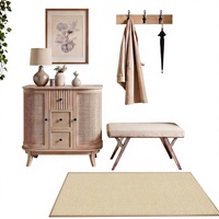 Original Jute Runner Rug Washable Non Slip Natural Texture Long Floor Mat for Hallway and Kitchen