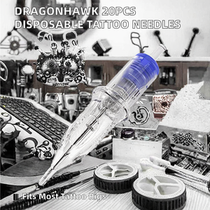 Dragonhawk Extreme Liner - <span class=keywords><strong>Agujas</strong></span> <span class=keywords><strong>de</strong></span> Tatuaje <span class=keywords><strong>de</strong></span> Acero Inoxidable, 20 Unidades, Cartuchos Desechables 1203RL, Profesionales para Delineado - Product Image 2