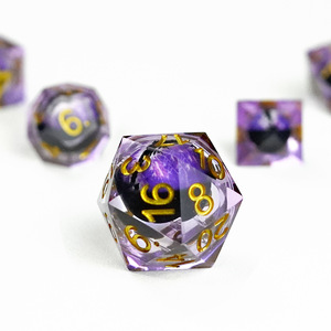 Jeu de dés Dragon Eye RPG Sharp Edge Liquid Core Resin Handmade Cat Eye DND Dice Set with Gift Box 7 PCS for Role Playing - Product Image 6